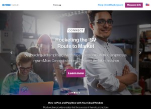 How ingrammicrocloud.com looks like on a tablet such as an iPad.