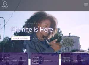 How ingress.com looks like on a tablet such as an iPad.