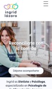 How ingridlazaro.com looks like on a mobile device such as an iPhone.