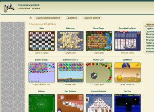 How ingyenesjatekok.net looks like on a tablet such as an iPad.