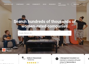 How inhersight.com looks like on a tablet such as an iPad.