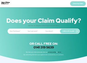 How injuryclaimsinscotland.co.uk looks like on a tablet such as an iPad.