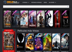 How inkapelis.tv looks like on a tablet such as an iPad.