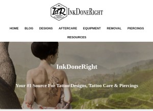 How inkdoneright.com looks like on a tablet such as an iPad.