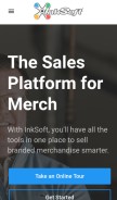 How inksoft.com looks like on a mobile device such as an iPhone.