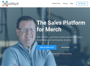 How inksoft.com looks like on a tablet such as an iPad.