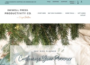 How inkwellpress.com looks like on a tablet such as an iPad.