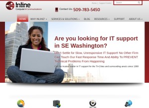How inlinecomputer.com looks like on a tablet such as an iPad.