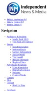 How inm.ie looks like on a mobile device such as an iPhone.