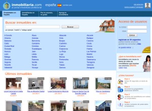 How inmobiliaria.com looks like on a tablet such as an iPad.