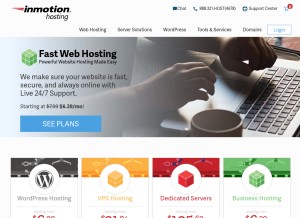 How inmotionhosting.com looks like on a tablet such as an iPad.
