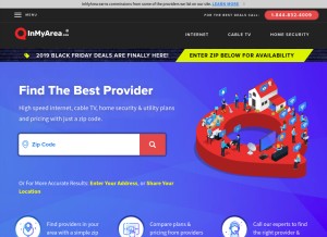 How inmyarea.com looks like on a tablet such as an iPad.