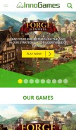 How innogames.com looks like on a mobile device such as an iPhone.