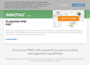 How innotas.com looks like on a tablet such as an iPad.