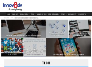 How innov8tiv.com looks like on a tablet such as an iPad.