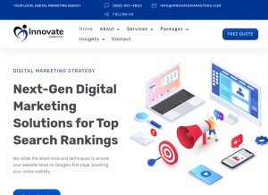 How innovatemarketers.com looks like on a tablet such as an iPad.