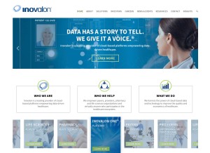 How inovalon.com looks like on a tablet such as an iPad.