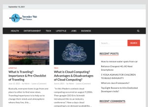 How inovativehub.com looks like on a tablet such as an iPad.