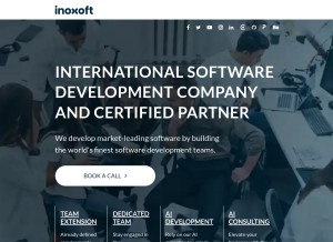 How inoxoft.com looks like on a tablet such as an iPad.