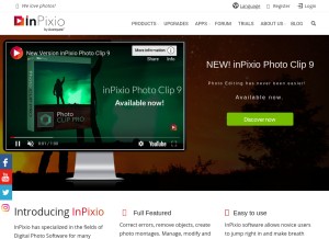 How inpixio.com looks like on a tablet such as an iPad.