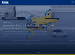 How inrix.com looks like on a tablet such as an iPad.