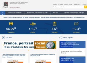 How insee.fr looks like on a tablet such as an iPad.