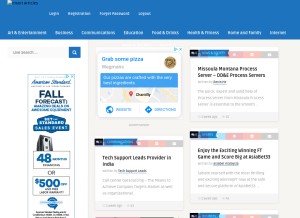 How insertarticles.info looks like on a tablet such as an iPad.