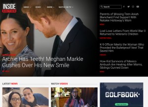 How insideedition.com looks like on a tablet such as an iPad.