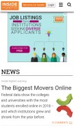 How insidehighered.com looks like on a mobile device such as an iPhone.