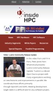 How insidehpc.com looks like on a mobile device such as an iPhone.