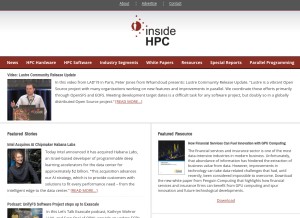 How insidehpc.com looks like on a tablet such as an iPad.