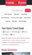 How insidekyoto.com looks like on a mobile device such as an iPhone.