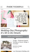 How insideweddings.com looks like on a mobile device such as an iPhone.