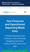 How insightsoftware.com looks like on a mobile device such as an iPhone.