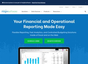 How insightsoftware.com looks like on a tablet such as an iPad.