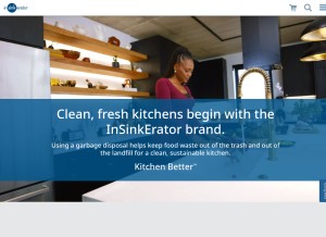 How insinkerator.com looks like on a tablet such as an iPad.