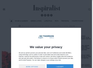 How inspiralist.com looks like on a tablet such as an iPad.