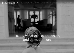 How inspirato.com looks like on a tablet such as an iPad.