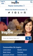 How inspire.com looks like on a mobile device such as an iPhone.