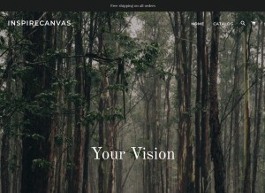 How inspirecanvas.com looks like on a tablet such as an iPad.