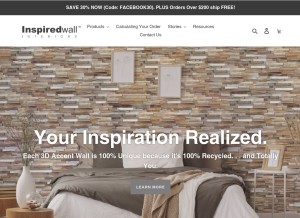How inspiredwall.us looks like on a tablet such as an iPad.