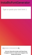 How instabiofontgenerator.com looks like on a mobile device such as an iPhone.