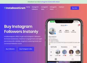 How instaboostgram.com looks like on a tablet such as an iPad.