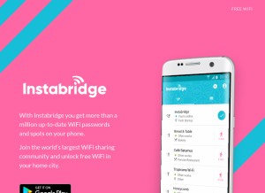 How instabridge.com looks like on a tablet such as an iPad.