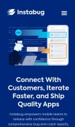 How instabug.com looks like on a mobile device such as an iPhone.