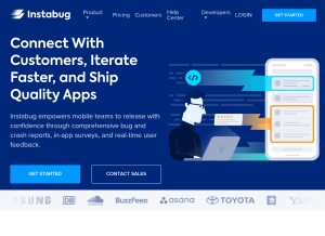 How instabug.com looks like on a tablet such as an iPad.