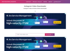 How instadownloaders.net looks like on a tablet such as an iPad.