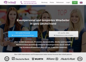 How instaff.jobs looks like on a tablet such as an iPad.