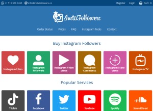 How instafollowers.co looks like on a tablet such as an iPad.