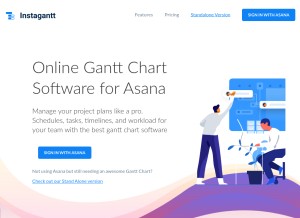 How instagantt.com looks like on a tablet such as an iPad.